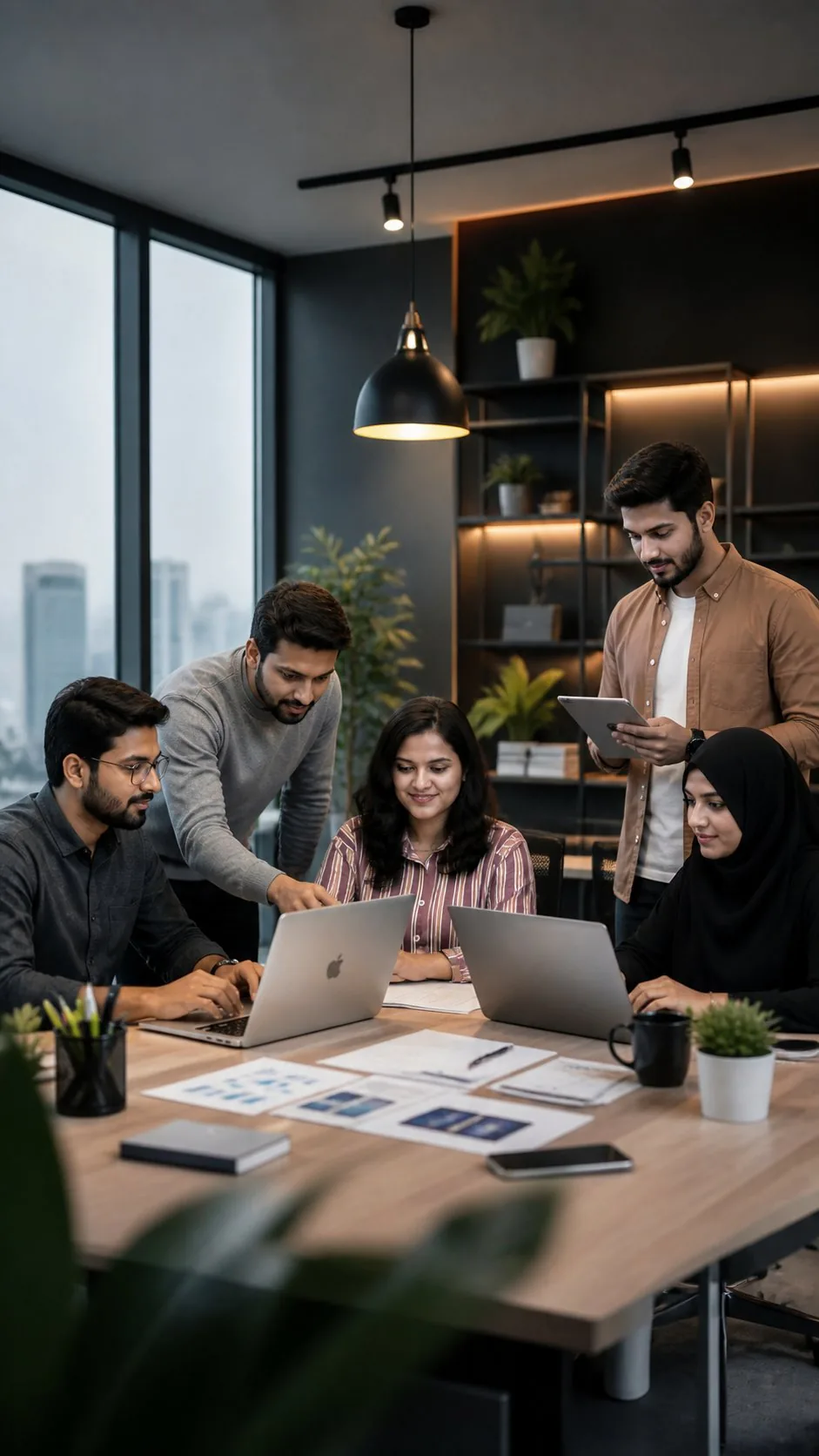 The Developer Studio team collaborating in the office