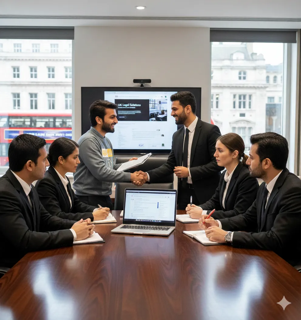 Developer Studio meeting a UK law firm client in a boardroom
